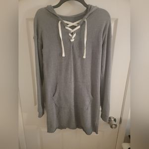 Sweater dress with hoddie